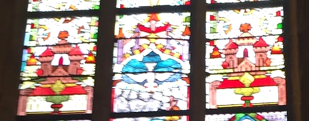 Stained glass window in Bergen Cathedral